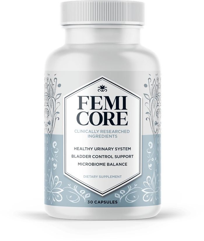 FemiCore capsule bottle, manufacturer product packaging